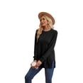 thumbnail image 3 of Ronuti Sweatshirt for Women Side Split Fall Fashion Long Sleeve Shirts Crewneck Tunic Tops, 3 of 8