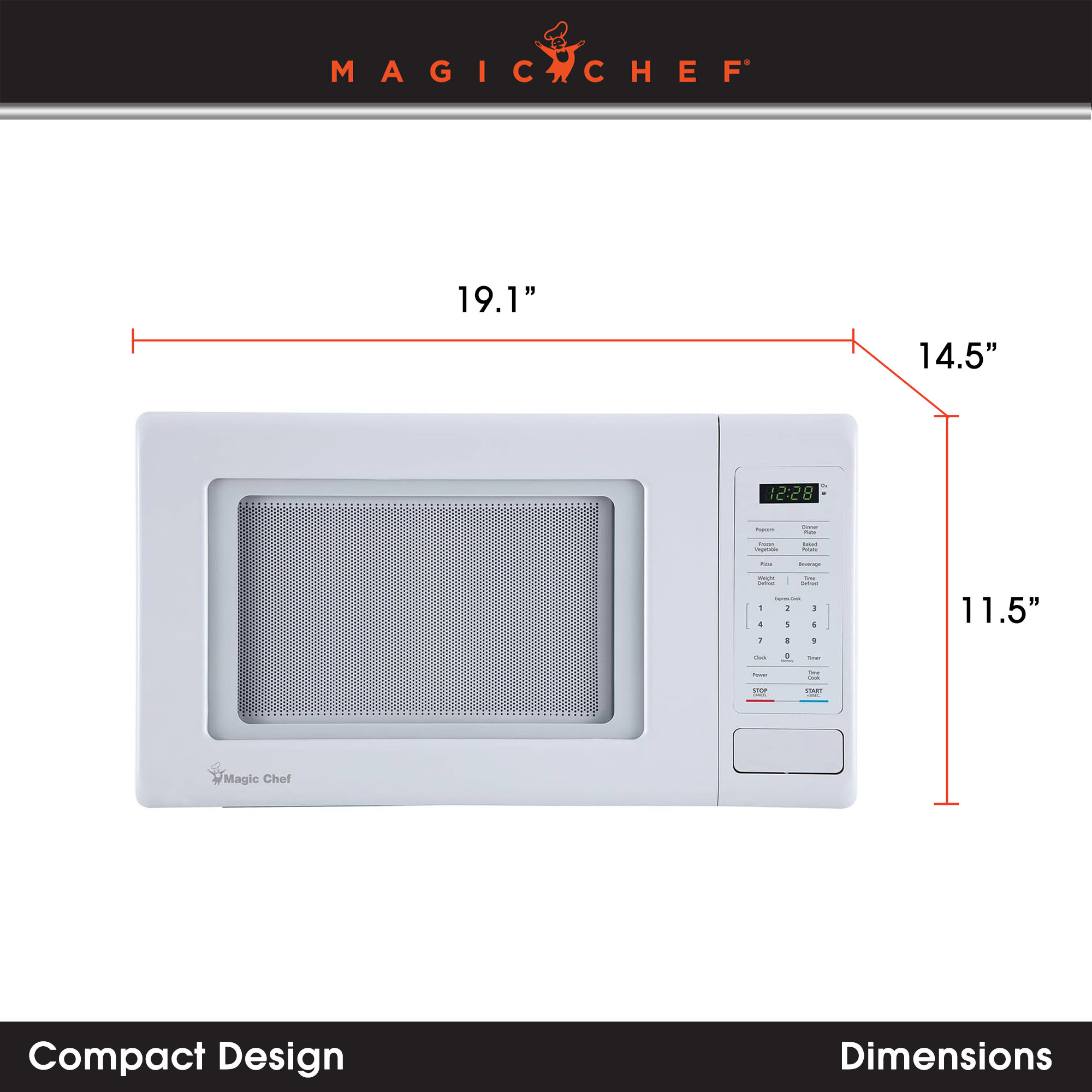 Magic Chef 0.9 cu ft Countertop Microwave Ovens in White
