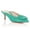 Turquoise, variant on Women Ornamental Buckle Pointed Toe Mules Slip on Kitten Low Heels Elegant Work Party Backless Pumps Size 16 White