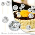 thumbnail image 2 of Mirror Disco Ball Cake Topper Set - 70s 80s Retro Dance Party Supplies, 2 of 8