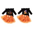 thumbnail image 5 of Hotiary 3Pcs Toddler Baby Girls Pumpkin Printed Tutu Dress Halloween Long Sleeve Breathable Skirt Outfits Clothes with Headband for 1-18 Months, 5 of 5