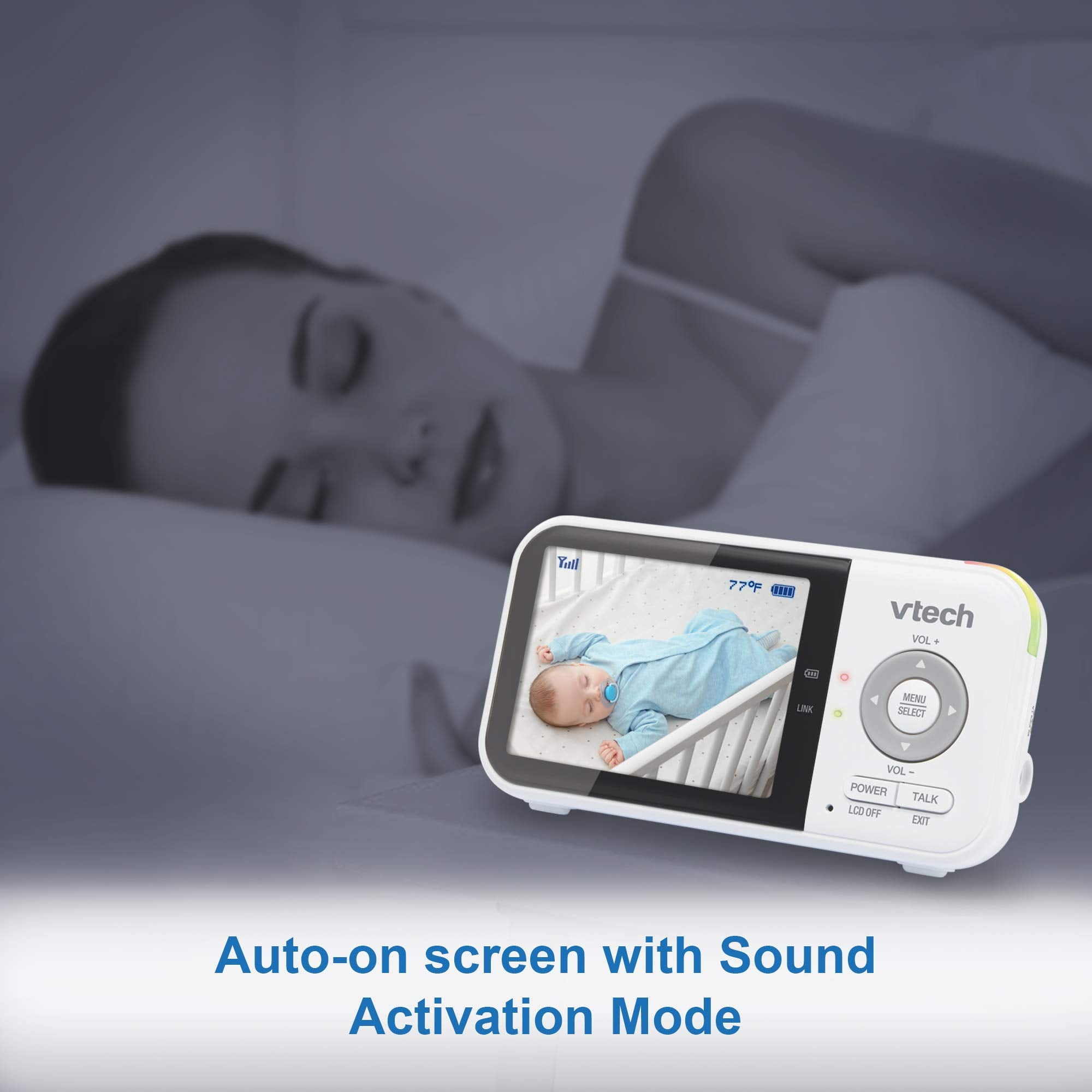 VTech Moniteur vidéo pour bébé VM819-2 avec autonomie de batterie de 19  heures, 2 caméras, portée de 304,8 m, vision nocturne automatique, écran de