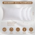 thumbnail image 3 of THXSILK Silk Pillowcase, Both Side 100% Pure 22 Momme Mulberry Silk, Silk Pillow Covers For Hair & Skin, Hidden Zipper, White, Standard Size, 20"x26", 3 of 6