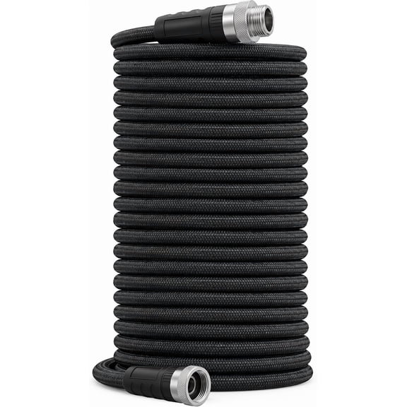 GOCAPTAIN Non-Expandable Garden Hose, 100 ft Lightweight Water Hose with TPE Inner Tube, Anti-Kink Braided Cover & Aluminum Connectors for Watering & Cleaning