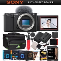 Sony ZV-E10 Mirrorless Alpha APS-C Interchangeable Lens Vlog Camera (Body, Black) ILCZV-E10/B Bundle w/ Deco Gear Photography Case   Extra Battery   Photo Video Kit | Official Sony USA Partner