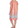 thumbnail image 2 of Dream8teen Women's Short Sleeve Muumuu Lounger Smocked Dress 7000 Coral Flower Small, 2 of 2