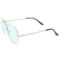 thumbnail image 3 of Classic Metal Frame Colored Teardrop Lens Aviator Sunglasses 57mm (Silver / Light Blue), 3 of 4