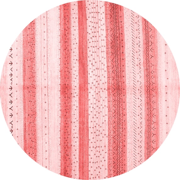 Ahgly Company Indoor Round Solid Red Modern Area Rugs, 4' Round