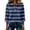 Navy, variant on Satingcolo Women's Striped Polo t-Shirt Summer Oversized Contrast 3/4 Sleeve Half Button-up Pullover Tops Loose Basic Tees,Multicolor L