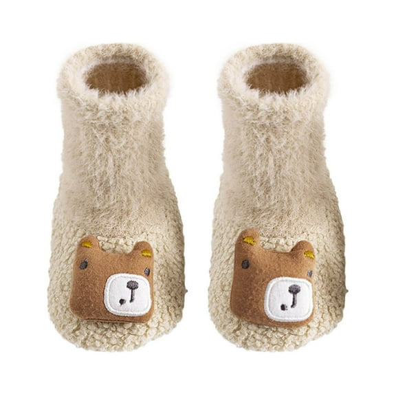 Generic Baby Boy Girls Toddlers Indoor Animals Slipper Shoes Antislip Socks Booties Walking Warm Lightweight Shoes（6-12 Months Red）