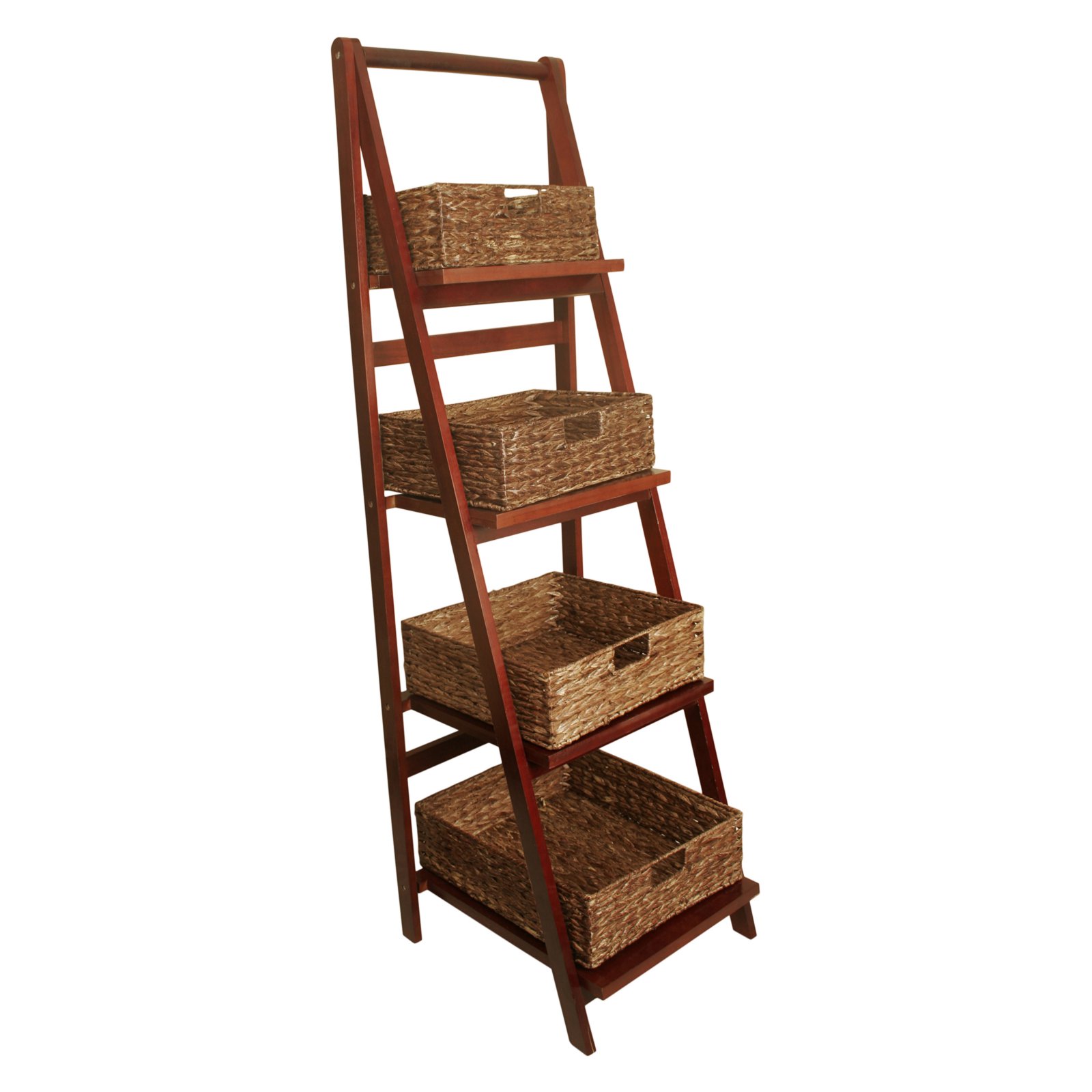 images Ladder Shelf With Baskets wald import ladder shelf with storage baskets walmart com
