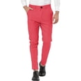 thumbnail image 1 of Pantalones de vestir a rayas para hombres Inspire Chic, pantalones de frente plano, pantalones de negocios 28 rojo y blanco, 1 of 4