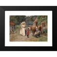 thumbnail image 2 of Emile-Charles Dameron 24x18 Black Modern Framed Museum Art Print Titled - A Visit to a Farmyard, 2 of 5