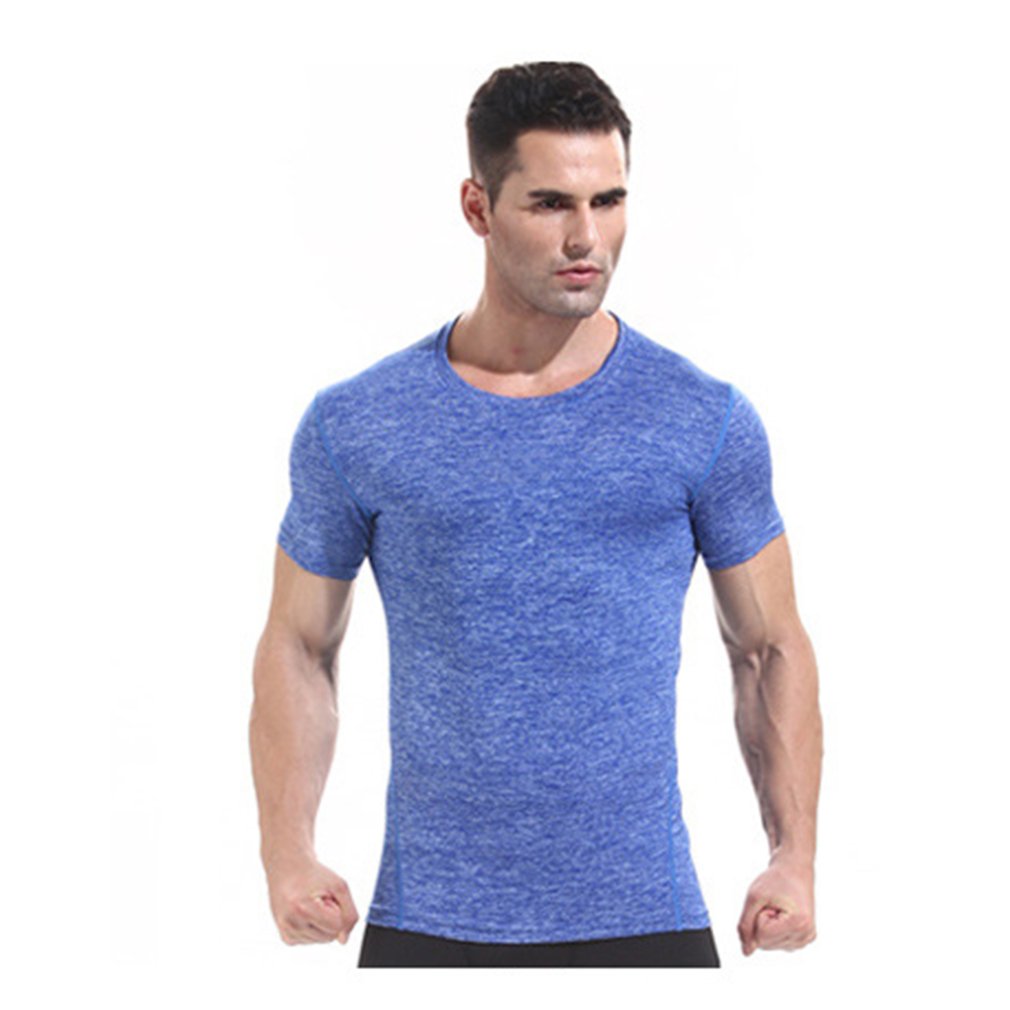 Men Relaxed Fit T-Shirts Sports Short Sleeve Tees Crew Neck Ultra Ice Cool Smoothie Nylon Spandex and Polyester 