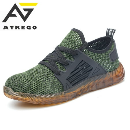 ATREGO Men's Safety Work Shoes Steel Toe Boots Outdoor Sneakers for Hiking Climbing