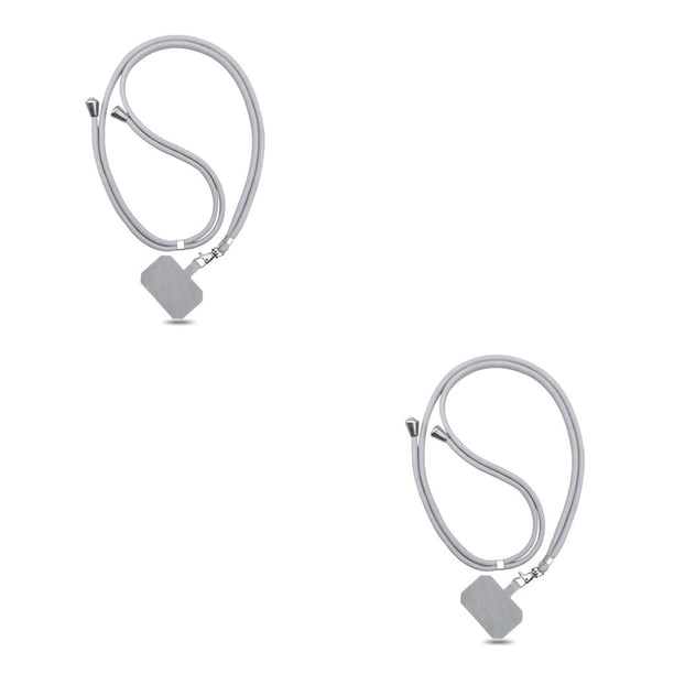 sweethay Cordón para teléfono móvil Correa cruzada para el cuello Cuerda colgante ajustable Mosquetón Seguridad antipérdida portátil Gris claro gris claro 2piezas