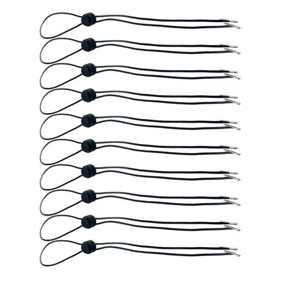 Pack of 10 Adjustable Elastic Hat Retention Cord Spring Lock Windproof Design