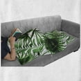thumbnail image 6 of Palm Leaf Soft Flannel Fleece Throw Blanket, Realistic Vivid Leaves of Palm Tree Growth Ecology Botany Themed Print, Cozy Plush for Indoor and Outdoor Use, 50" x 60", Fern Green White, by Ambesonne, 6 of 6