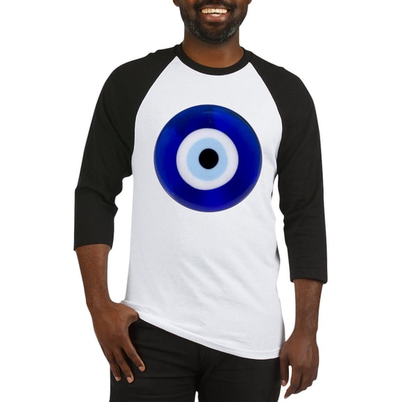 CafePress - Nazar Amulet Evil Eye Protection Baseball Jersey - Cotton Baseball Jersey, 3/4 Raglan Sleeve Shirt