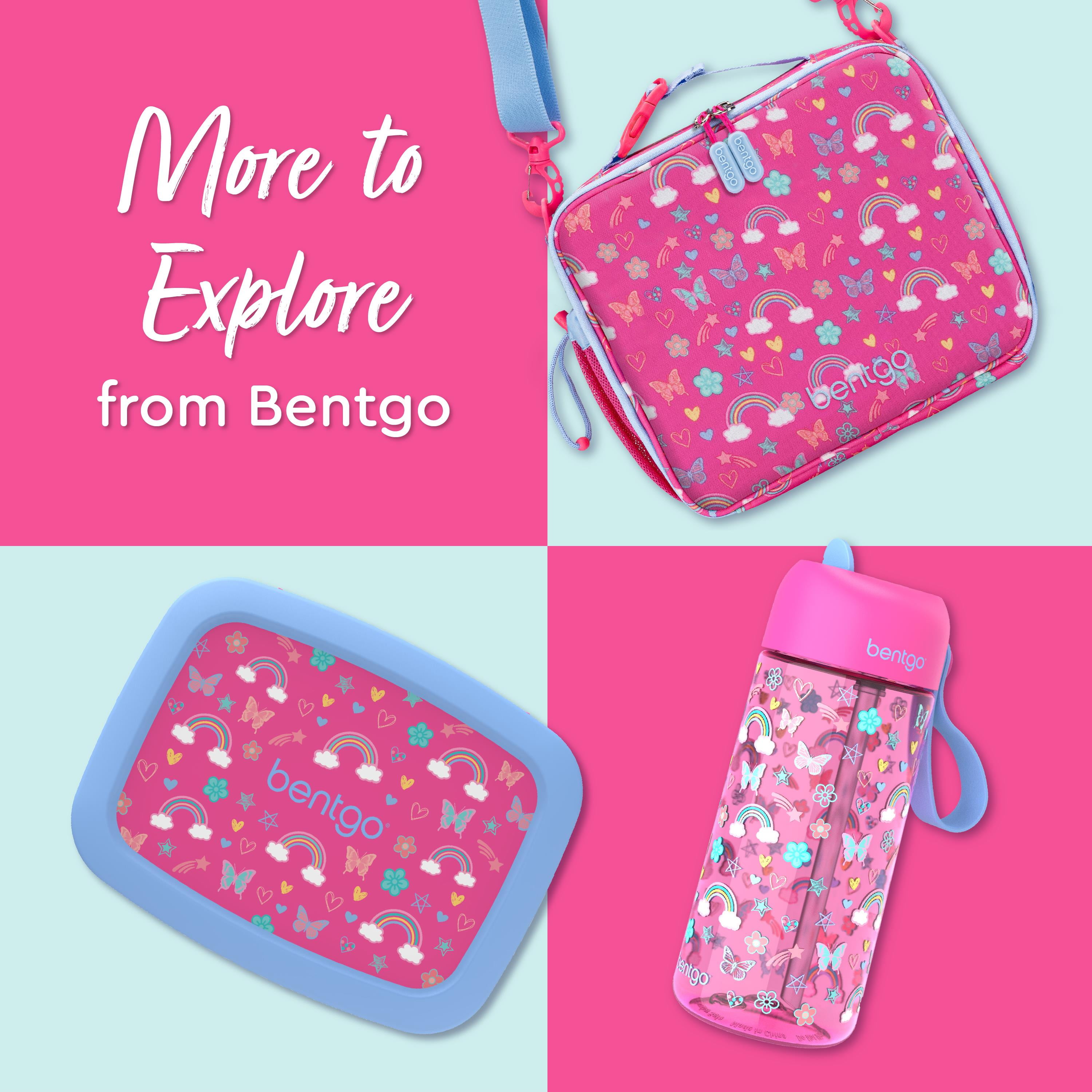Bentgo Kids Lunch Bag - Rainbows and Butterflies, Leak-Proof Bento Lunch Box for Kids, Durable, BPA-Free, Dishwasher Safe, Perfect for School Lunches