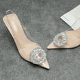 thumbnail image 4 of JENN ARDOR Women's Slingback Pointed Closed Toe Heels with Rhinestones 3 inch, 4 of 5