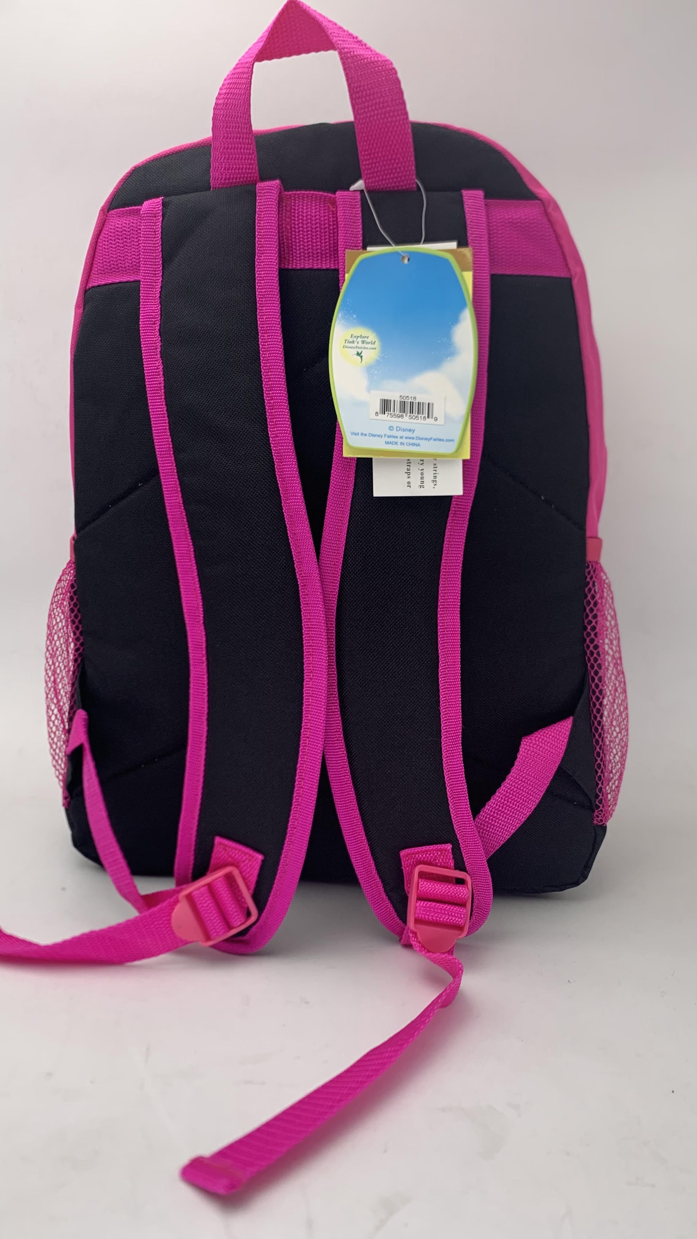 Disney Fairies Large Pink Backpack 16 Inches TinkerBell School bage for age 5 years and Up