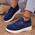 thumbnail image 5 of CYMMPU Women's Breathable Knit Slip On Walking Sneakers, Lightweight Low Top Casual Daily Shoes Dark Blue 41, 5 of 8