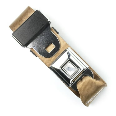 RetroBelt Tan Push Button Lap Belt 60" With Hardware