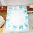 thumbnail image 5 of jejeloiu Kawaii Bowknot Bed Sheets,Cyan Cute Bow King Sheets For Girls Teens 4-Piece, 5 of 7