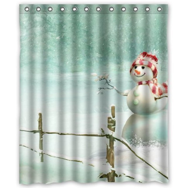 ABPHQTO Cortina de ducha Muñeco de nieve solitario Cortina de ducha impermeable 150x180 cm