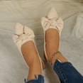 thumbnail image 6 of Beige Women'S Low Heel Flats With Bow Detail, Comfortable Casual Shoes For Daily Wear, Soft And Flexible Sole, 6 of 9