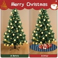 thumbnail image 4 of 30 Inch Christmas Tree Skirt – Velvet Plush Tree Mat, Soft Thickened Polyester with Red Ties, Single-Sided Printing, Available in 30in/36in/48in, Perfect for Holiday Xmas Tree Decoration, 4 of 7