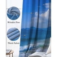 thumbnail image 3 of Summer Beach Kitchen Curtains Coastal Birds Blue Sky Cafe Short Curtains for Bathroom Blackout Window Curtain Grommet Small Window Treatment Tier Drapes for Bedroom Living Room 27.5"x39"x2, 3 of 9