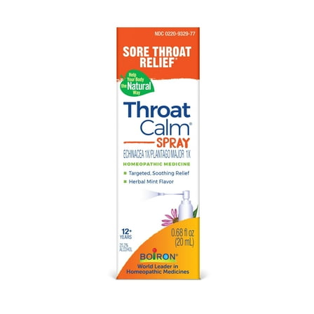 Boiron ThroatCalm Spray, Homeopathic Medicine for Sore Throat Relief, 0.68 fl oz