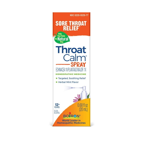 Boiron ThroatCalm Spray, Homeopathic Medicine for Sore Throat Relief, 0.68 fl oz