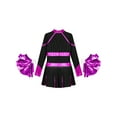 thumbnail image 4 of YEAHDOR Cheer Team Uniform for Schoolgirls Cheerleading Outfit Carnival Masquerade Costume Dress with Hand Flower Balls Black&Hot Pink 14, 4 of 6