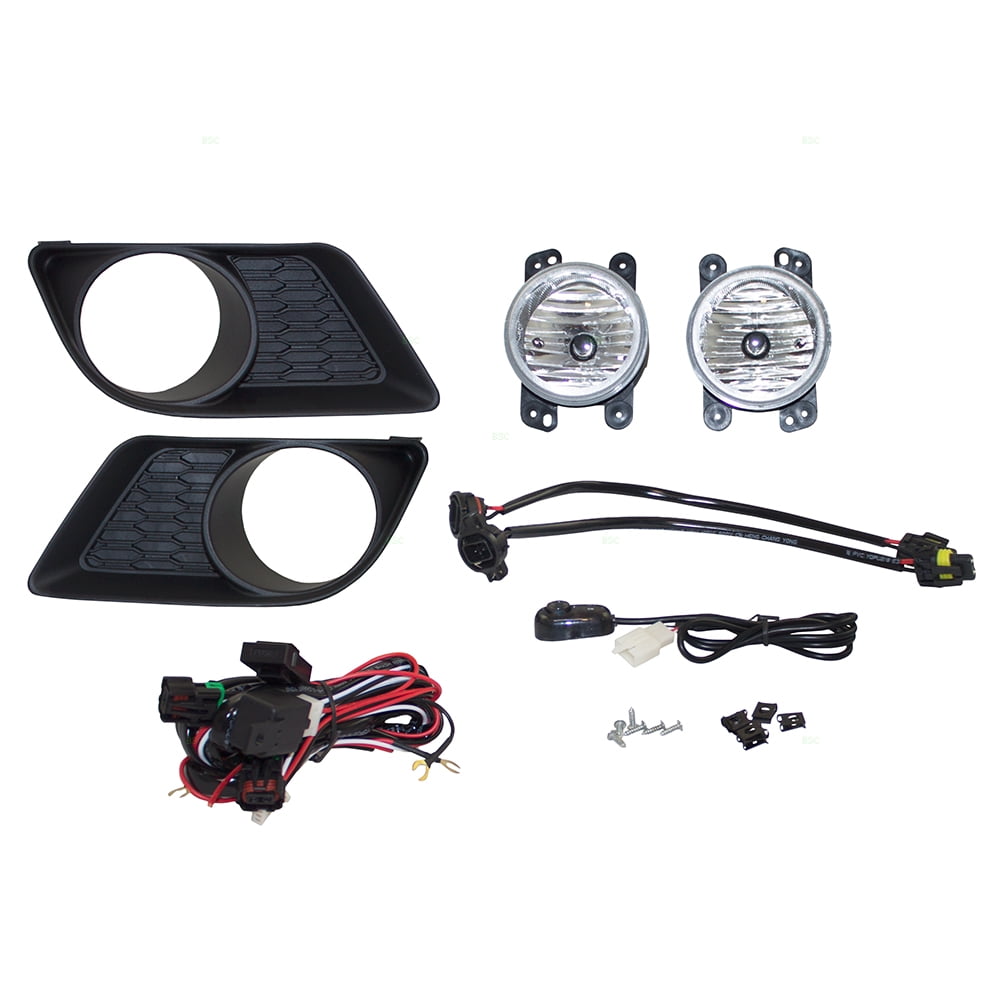 Pair Set Fog Lights Fog Lamps Clear Lens w Bezels, Lebanon