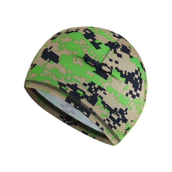 Skull Caps Comfortable Multiple Colors Lightweight for Summer Cool Unisex Helmet Liner Ice Silk Many Collocations Ventilation Camouflage Green