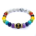 thumbnail image 1 of Pulsera de energía de siete chakras colorida de piedra volcánica natural Spir, 1 of 3