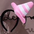thumbnail image 3 of Hfppkn Plush Traffic Cone Headband Novelty Roadblock Hair Hoop 20cm Pink, 3 of 7