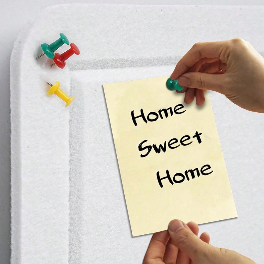 Large Bulletin Board 60 X 36 inches Decorative Felt Pin Board 5' x 3' Cork Board Alternative for Wall Foldable Photo Board SelfAdhesive Vision Board Prayer Board with 30 Pushpins Warm White