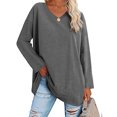 thumbnail image 3 of Top de manga larga para mujer,Camiseta de manga larga para mujer Camisa de gran tamaño para mujer Top de verano diseñado con precisión, 3 of 6
