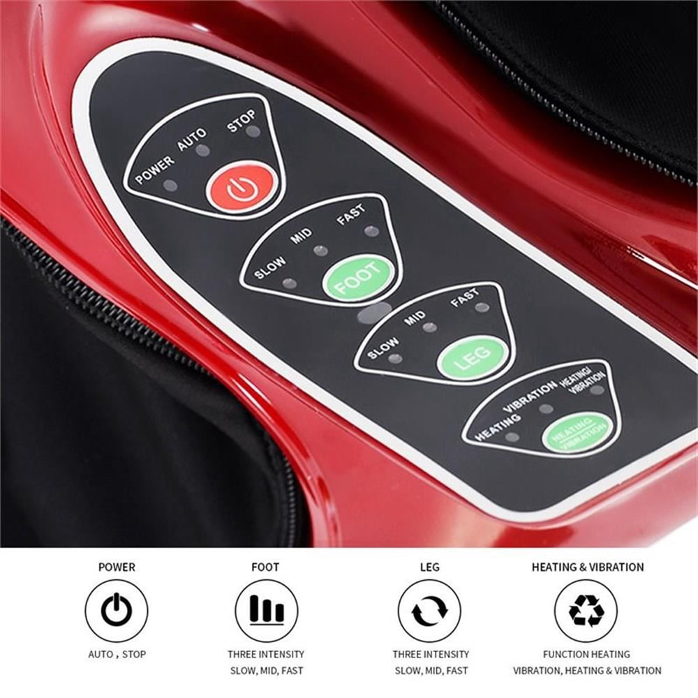 Pemberly Row Contemporary Plastic Shiatsu Foot Calf Leg Massager in Red