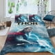 thumbnail image 2 of Thor Conjunto de sábanas temático, trío de piezas, cómodo y amigable con la piel, diseño único, regalo de decoración para el hogar para familiares, amigos y fans,173cm *218cm, 2 of 6
