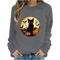 thumbnail image 6 of FDGIU Women's Loose Cute Crewneck Pullover, Halloween Graphic Tees for Women, Pumpkin Long Sleeve Tops, Soft Breathable Casual Top，Oversized Hooded Sweatshirts Fall, 6 of 6
