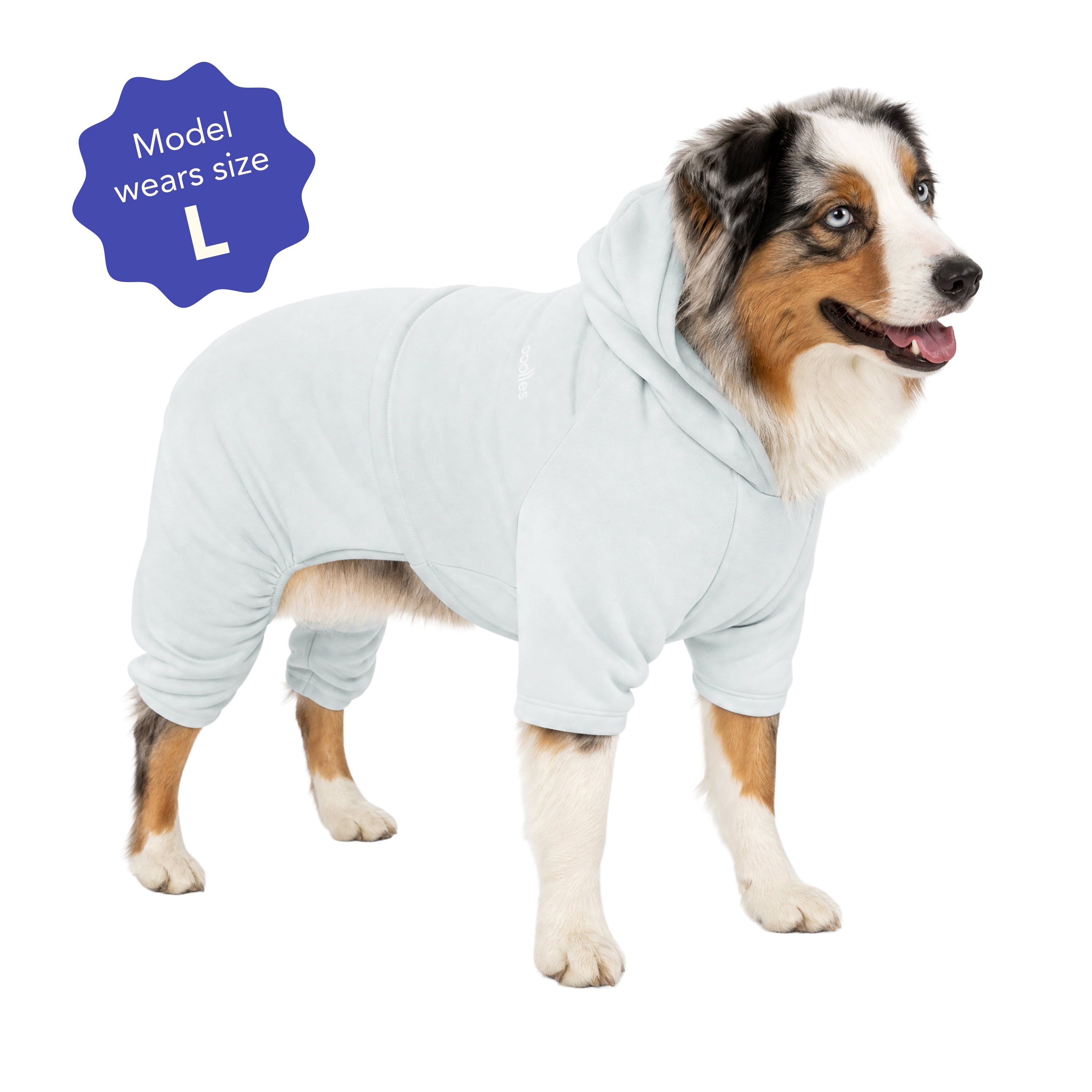 Oodles Hooded Fall One Piece Dog Workout Suit, Blue, Large