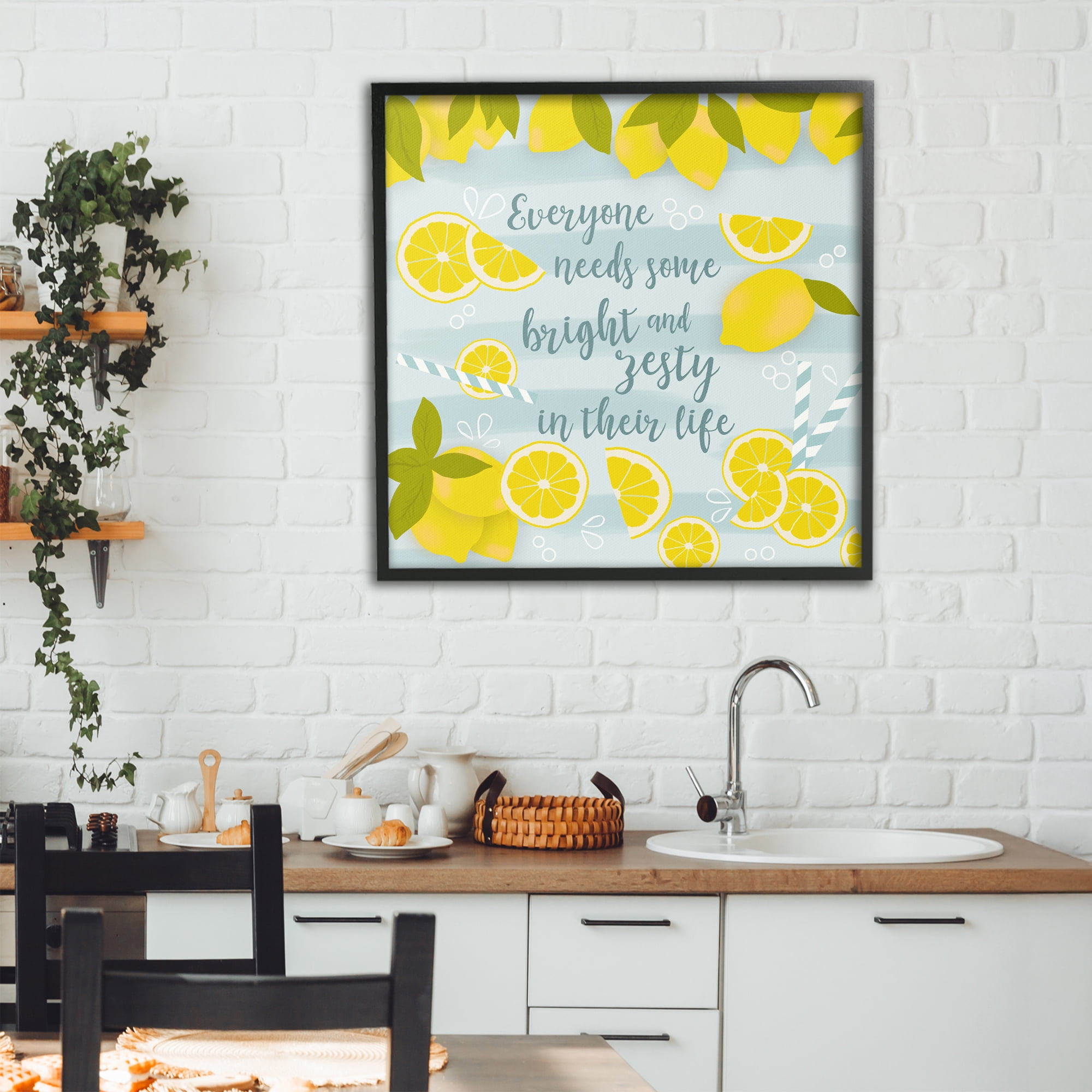 Stupell Industries Everyone Needs Bright & Zesty Black Framed Giclee Art, design by Anna Quach