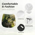 thumbnail image 4 of Bixox Women's Deep Forest Stone Green Dragon pattern 2 in 1 Running Shorts - Lightweight Athletic Workout Gym Yoga Shorts Liner with Pockets - Medium, 4 of 5