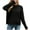 Black, variant on IROINNID Pullover Sweater for Women Solid Color Loose Long Sleeve Round-Neck Sweater Trendy Lightweight Top,Hot Pink