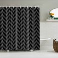 thumbnail image 3 of Black with White Shower Curtain Geometric Wave Stripe Bath Curtain Waterproof Polyester Fabric Bathroom Accessories Screen r, 3 of 7